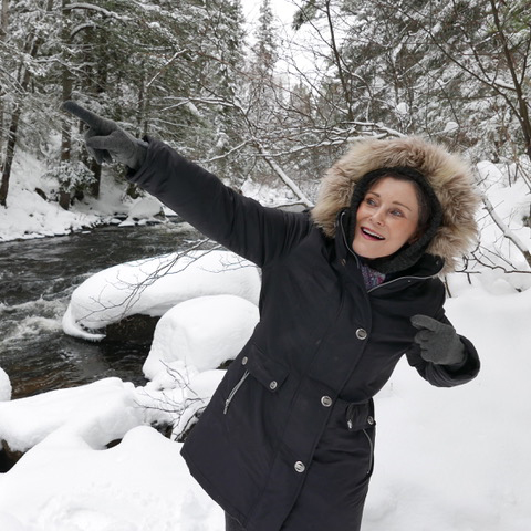Elaine having fun in the snow